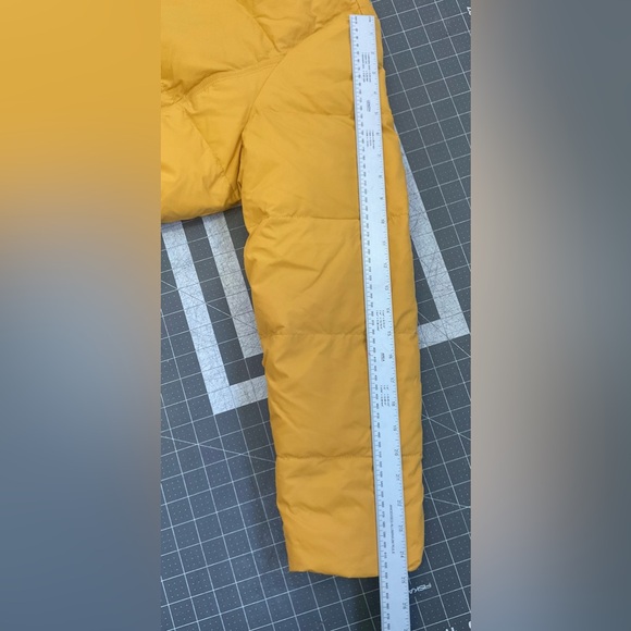 LANDS END Women's Down Filled Jacket Puffer Cinched Waisted Yellow Size XL￼ - Picture 7 of 9